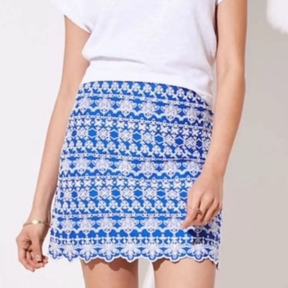 LOFT PETITE Embroidered Skirt